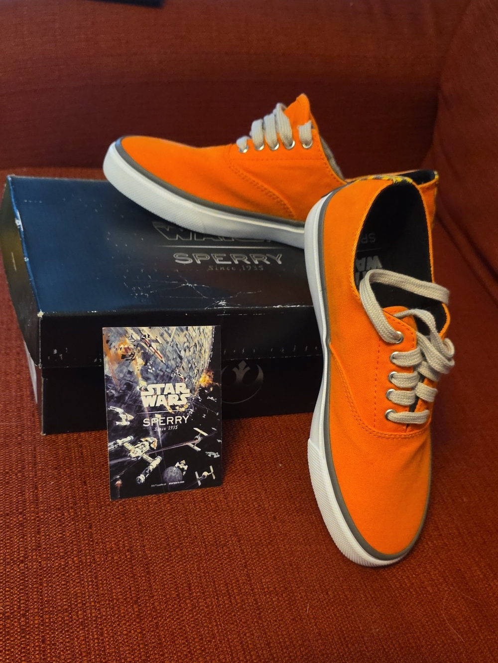 Sperry Bright Orange Canvas Star Wars Shoes